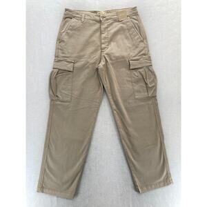 Madewell Cargo Pants Mens 34x32 Khaki Beige Stretch Fabric Straight Leg Mid Rise
